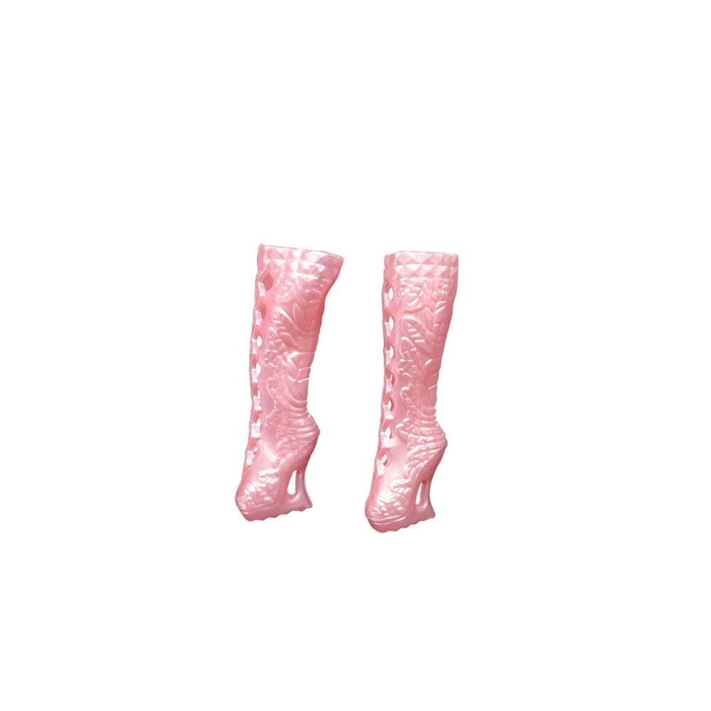 Pre-owned Clone Pink Boots Fits Monster High Dolls Wedge Heels - Picture 2 of 5